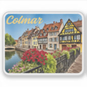 Sticker Colmar France Aquarelle (Devant)