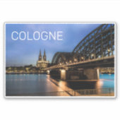 Sticker Cologne Cityscape Allemagne Dom Souvenir de nuit (Devant)