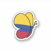 Sticker Colombie-Drapeau-Papillon-Décal (Devant)