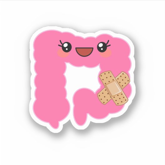 Sticker Colon mignon drôle avec bande (Devant)