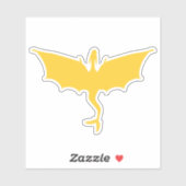 Sticker Colonne de dragon à queue jaune dorée (Feuille)