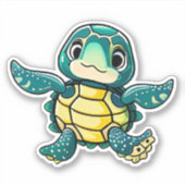 Sticker Colonne de tortue de mer pour enfants (Devant)