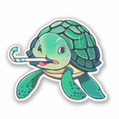 Sticker Colonne de tortue de mer pour enfants (Devant)