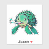 Sticker Colonne de tortue de mer pour enfants (Feuille)