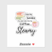 Sticker Colonne romantique vapeur avec tasse de café (Feuille)