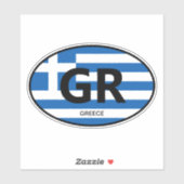 Sticker Colonne vinyle drapeau grec ovale pour voiture et  (Feuille)