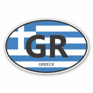 Sticker Colonne vinyle drapeau grec ovale pour voiture et 