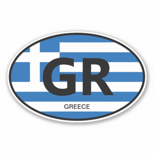 Sticker Colonne vinyle drapeau grec ovale pour voiture et  (Devant)