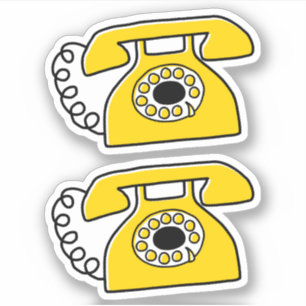 Sticker Colonnes de téléphone jaune rétro