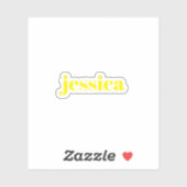 Sticker Color block minimalist custom name  (Feuille)
