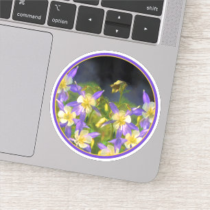 Sticker Colorado Blue Columbine Peinture - Art original
