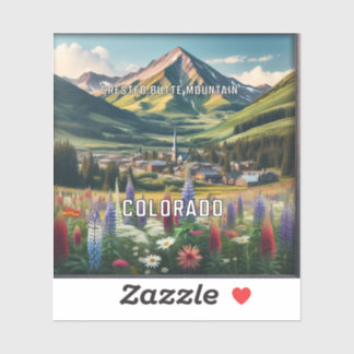 Sticker Colorado Montagne de Butte Crêpée 3 Pouces Stick d