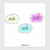 Sticker Coloré Bonjour texte (Feuille)