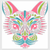 Sticker Coloré Chat Couleur Animal (Feuille)