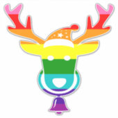 Sticker Coloré Funny mignon Reindeer Head Pride Noël (Devant)