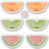 Sticker coloré Kawaii Aquarelle Fruits (Devant)