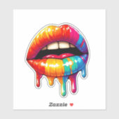 Sticker coloré "Lèvres à goutte" (Feuille)