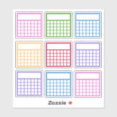 Sticker Coloré Mois Tracker Habit (Feuille)