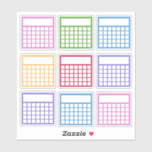 Sticker Coloré Mois Tracker Habit