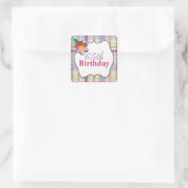 Sticker coloré Plaid 65th Birthday (Sac)