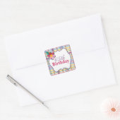 Sticker coloré Plaid 65th Birthday (Enveloppe)