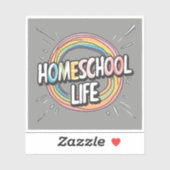 Sticker Coloré Retro Homeschool Life (Feuille)