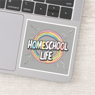 Sticker Coloré Retro Homeschool Life