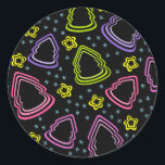 Sticker coloré Sketchy Christmas Trees<br><div class="desc">Joli motif coloré avec des arbres de noël griffés,  des étoiles et des flocons de neige. Un cadeau de Noël parfait.</div>