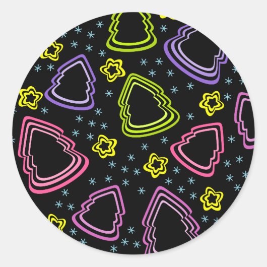 Sticker coloré Sketchy Christmas Trees (Devant)