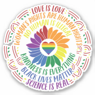 Sticker Coloré Social Justice Mot Fleur Art Décal auto