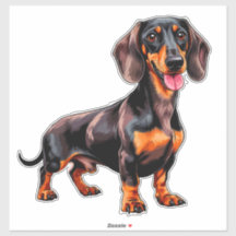 Colorful Cartoon Dachshund