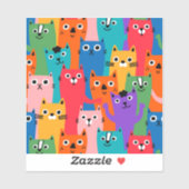 Sticker Colorful cats (Feuille)