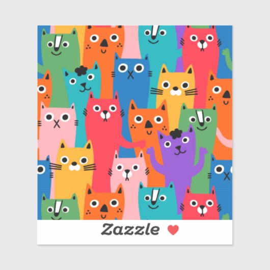 Sticker Colorful cats (Feuille)