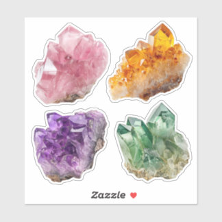 Sticker Colorful Crystal Stickers: Spiritual Gemstone Deco