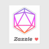 Sticker Colorful D20 Dice (Feuille)