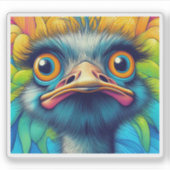 Sticker "Colorful Emu" Vinyl (Devant)