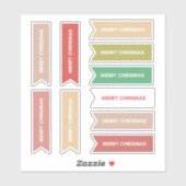 Sticker Colorful Pastel 10 pc Joyeux Noël (Feuille)