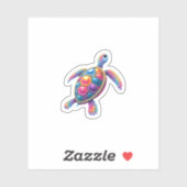 Sticker Colorful Splash Eastern Box Turtle (2) (Feuille)
