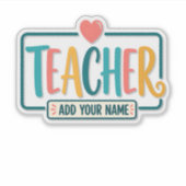 Sticker Colorful Teacher Personalized Name Sign (Devant)