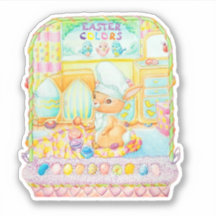 Sticker Coloriant Oeuf Bunny de Pâques.