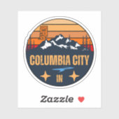 Sticker Columbia City, Indiana (Feuille)