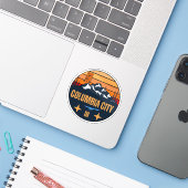 Sticker Columbia City, Indiana (Ordinateur portable avec iPhone)