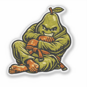 Sticker Combat au sol de poire — Vintage Retro BJJ Grappli