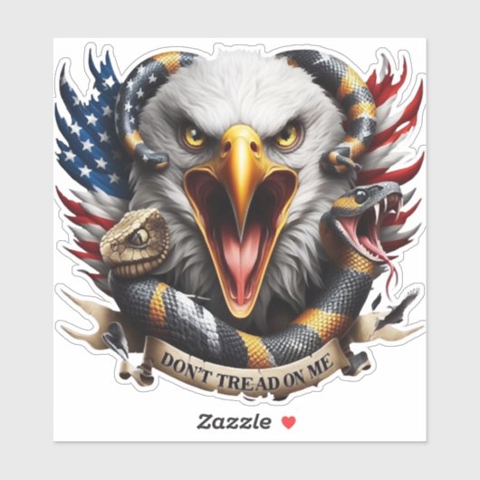 Sticker Combo2 de serpent à aigle doré (Feuille)