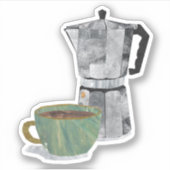 Sticker combo café (pot et tasse de moka) (Devant)