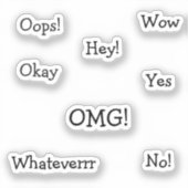 Sticker Comic Reaction Words | Funny Minimal Typography (Recto)