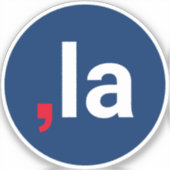 Sticker Comma La kamala drôle prononciation rouge blanc bl (Recto)