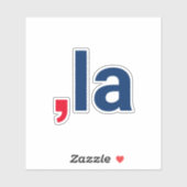 Sticker Comma La kamala drôle prononciation rouge bleu (Feuille)