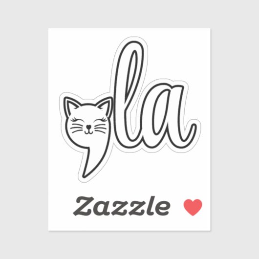Sticker Comma La Kamala Harris - mère de chat pour Kamala (Feuille)
