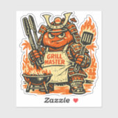 Sticker Commandant BBQ Char Tank tomate — Grill d'été vint (Feuille)